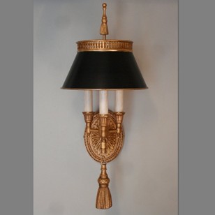 Bespoke Bouillotte Wall Lamp With Tassel Finials.